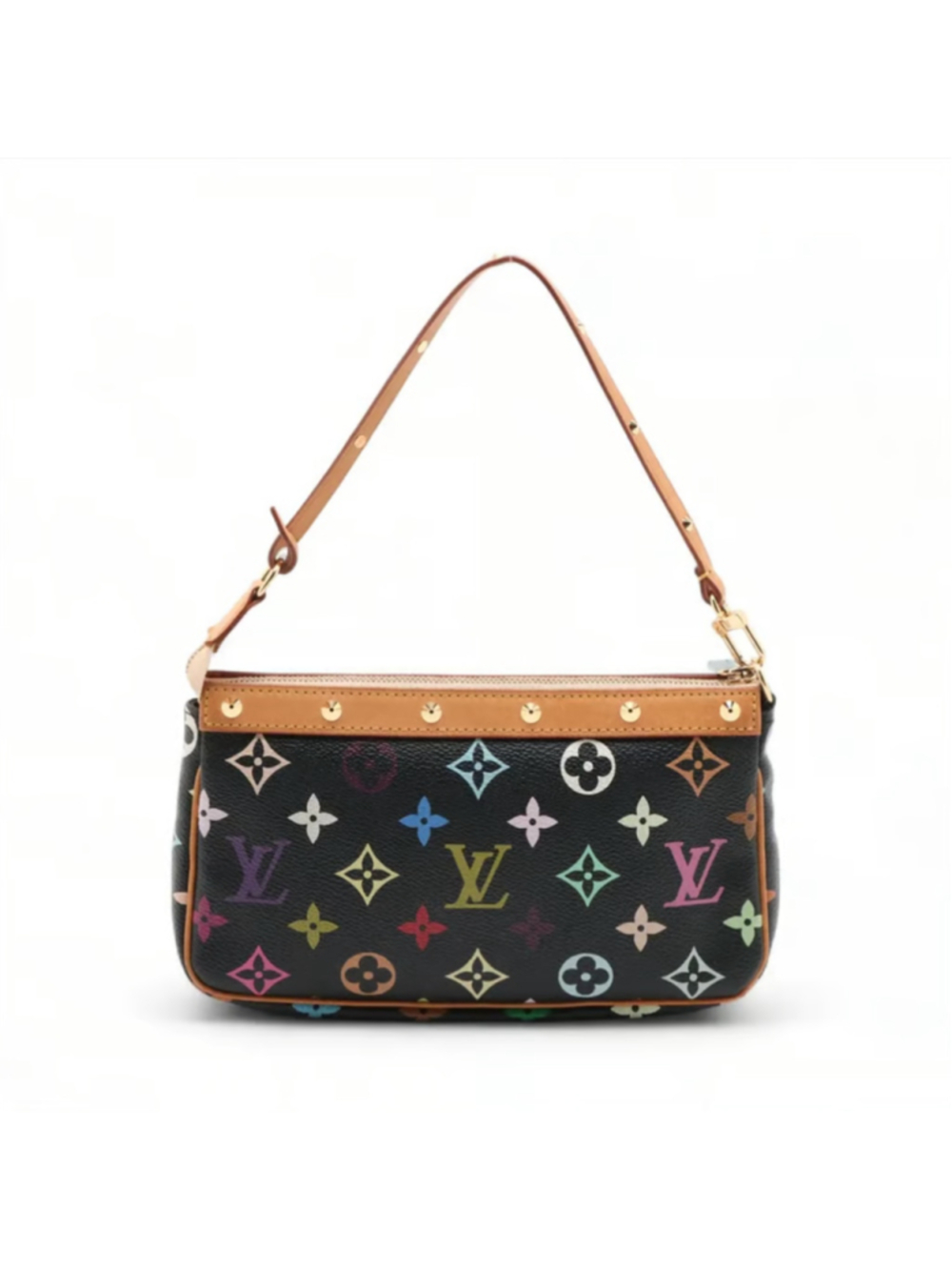Louis Vuitton Murakami Black Multicolor Pochette Accessories EXCELLENT - Picture 2 of 10